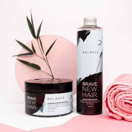 Brave New Hair čistiaca maska ​​na mastnú a citlivú pokožku hlavy, telo a tvár, Balance, 250ml