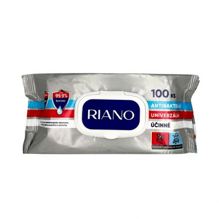 RIANO antibakteriálne vlhčené obrúsky 2v1 na ruky a povrchy