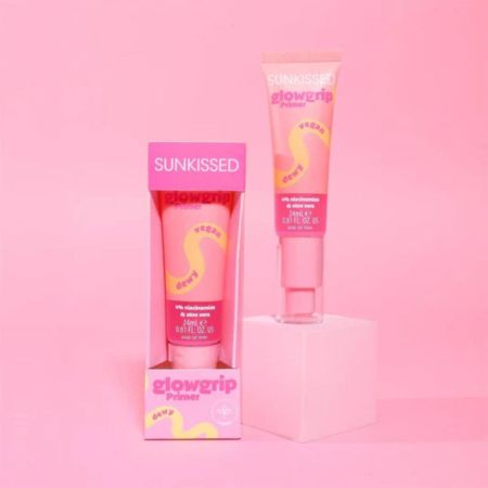Sunkissed podkladová báza s Niacínamidom a aloe vera, Glowgrip Primer Dewy, 24 ml