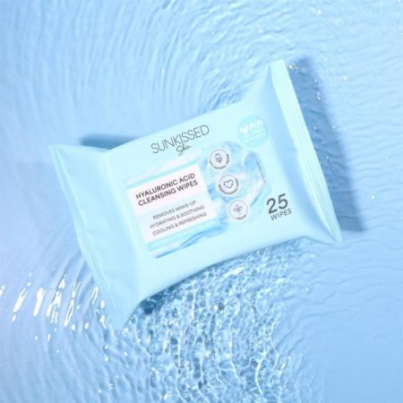 Sunkissed odličovacie obrúsky na make-up, Hydrating & Soothing, Hyaluronic Acid, 25ks
