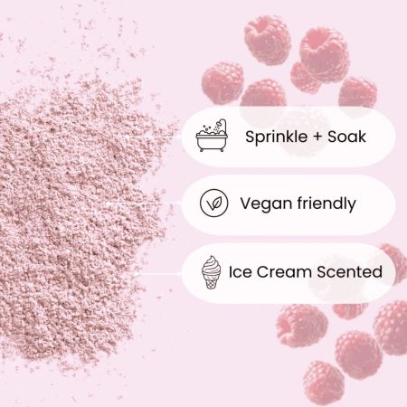 Face Facts šumivý prášok do kúpela, Scuup - Raspberry Ripple Sweet Bath Sprinkles, 300g