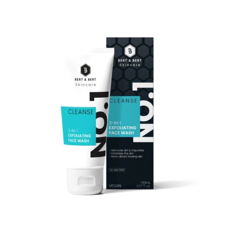 Bert & Bert, čistiaca pleťová pena, Step 1: 3 in 1 Exfoliating Face Wash, 150ml