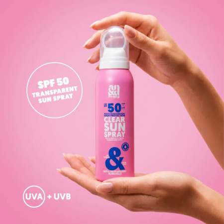 AN&D neviditeľný ochranný sprej SPF50 na pleť a telo, Clear Sun Spray, 100ml