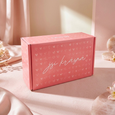 Dárková krabice - box - Jsi krásná, růžová malá