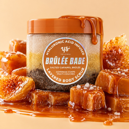 Yes Studio ošetrujúci telový peeling Layered Body Scrub, Salted Caramel Brulee, 700g